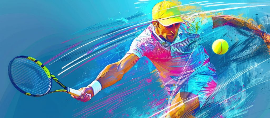 Jugador de tenis golpeando a la pelota