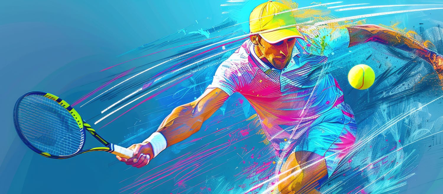 Jugador de tenis golpeando a la pelota